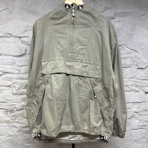 Vtg 90s GAP Parka Jacket Military Style Half Zip Anorak Pullover Hoodie Canvas